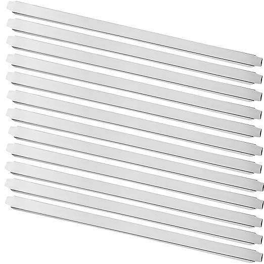 (Set of 12) 20" Stainless Steel Steam Table Adapter Bars – Hotel Pan Divider for Full & Fractional Size Pans, Commercial Food Service Use (12, 21 inches Long)