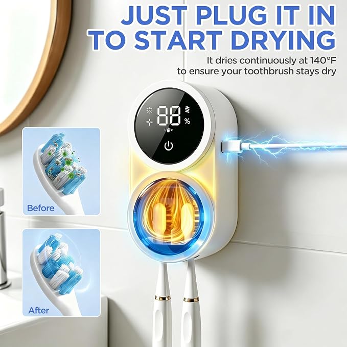 UV Toothbrush Sanitizer Holder 600mAh，Fast Charge&Auto-Inductive | portable - Image 4