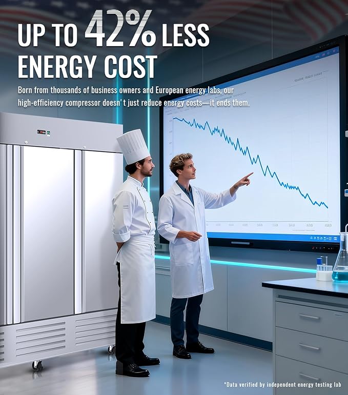 81" W Commercial Refrigerator, 72.6 Cu.ft Reach-In Triple Door Stainless Steel commercial fridge, 9 Shelves, Fan Cooling, Auto Defrost, Digital Thermostat - Ideal for Restaurant, Bar, Cafe, Shop