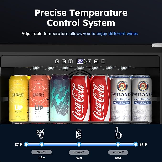 24 Inch Outdoor Beverage Fridge, Weather Proof Stainless Steel Beverage Cooler Under Counter Beer Fridge, Indoor/Outdoor Beverage Refrigerator for 190 Cans, Built-in/Freestanding (Foam Door)