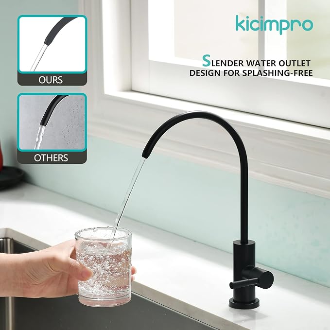 Water Filter Faucet for RO System, Non-Air Gap, Matte Black | Lead-Free SUS304 - Image 2