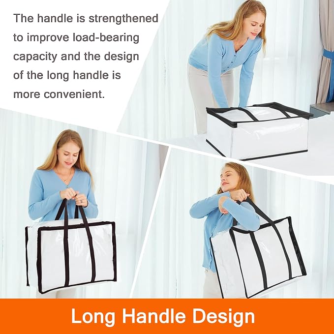 3 Pack 40L/60L/90L Clear Clothes Storage Bags - Image 6