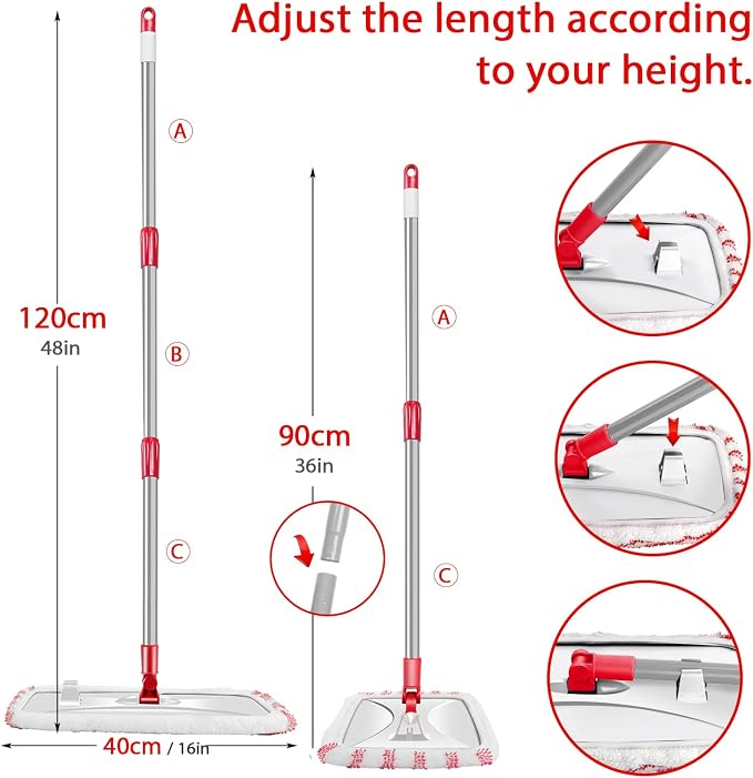 Hardwood Floor Mop, Extended Large Flat Floor Mop - Image 6