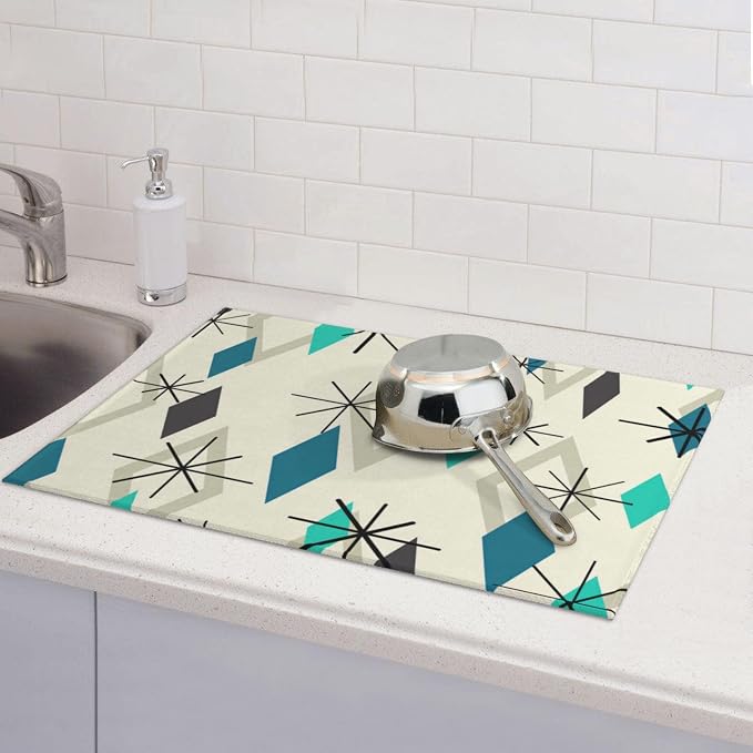 Vintage Mid Century Geometic Dish Drying Mat - Image 7