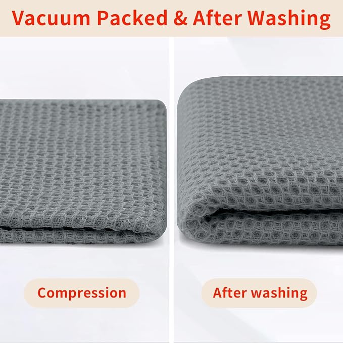 Homaxy 100% Cotton Waffle Weave Kitchen Dish Cloths 12-Pack, Ultra Soft - Image 8
