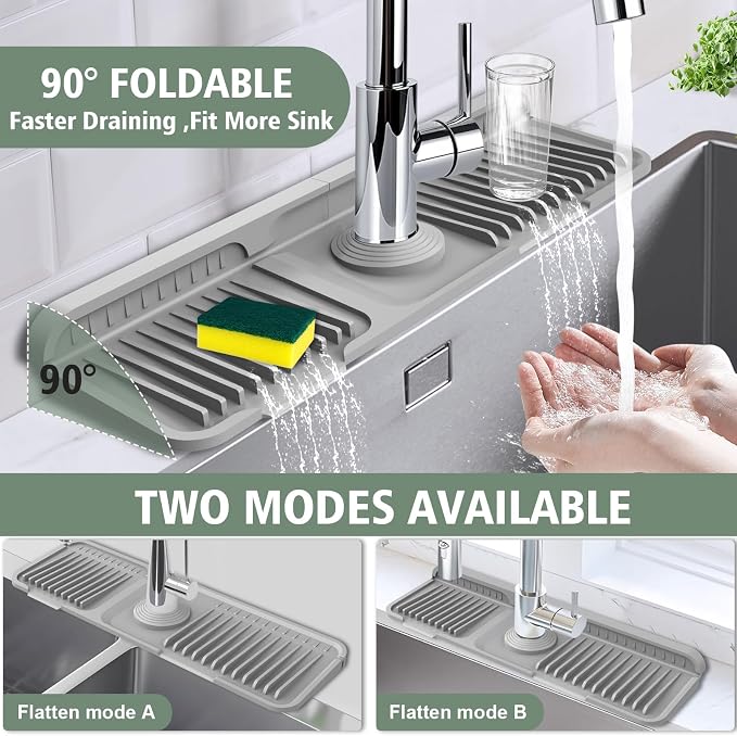17.7-Inch Kitchen Sink Splash Guard Mat | 7° Slope - Image 5
