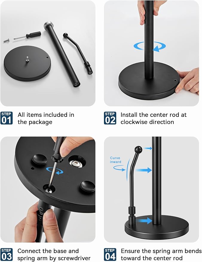 SMARTAKE Paper Towel Holder Countertop, Non-Slip Weighted Base - Image 7
