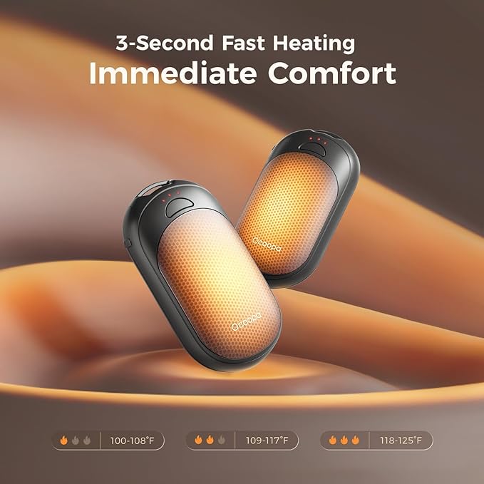 OCOOPA Magnetic Hand Warmers Rechargeable 2 Pack, UL Safety Heat 100-126°F, 3-Settings, Pocket-Sized, Max. 8 Hrs Long Lasting,Great for Raynauds, Golf, Hunting, Camping, Gifts for Men Women, UT3 Lite