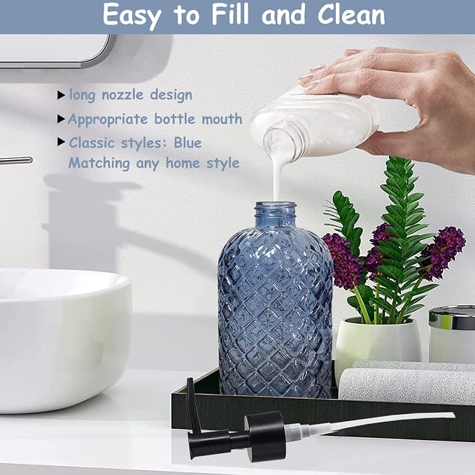 YYTSGG Blue Glass Dish Soap Dispenser - Image 3