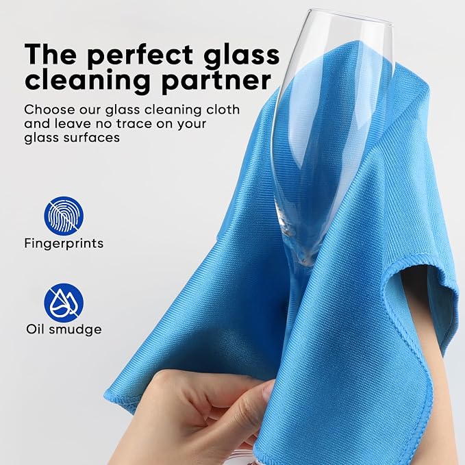 HOMEXCEL Glass Cleaning Cloths 6PK, Streak Free Towel - Image 3