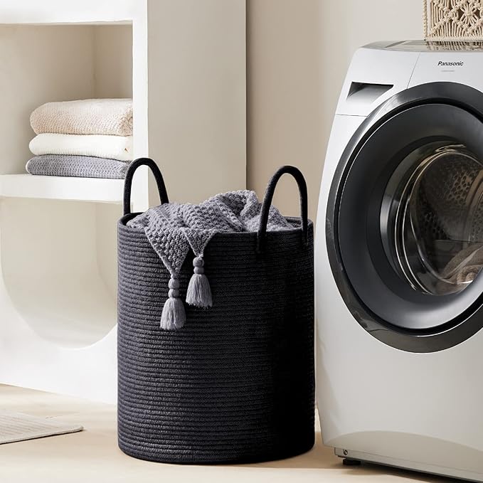 YOUDENOVA Woven Rope Laundry Hamper Basket, 72L Blanket Basket - Image 6