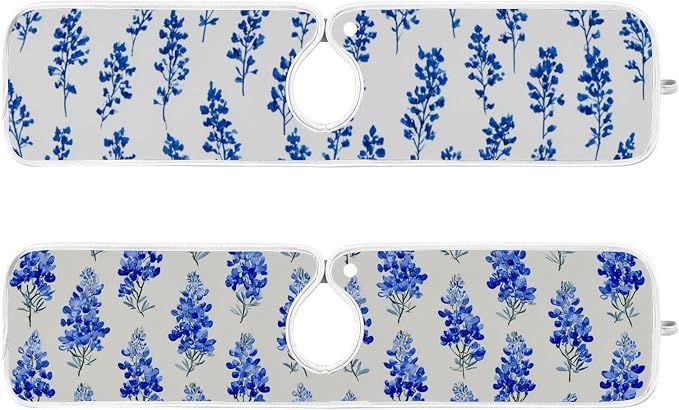 Small Bluebonnet Flower Watercolor Bluebonnets Sink Mat - Image 3
