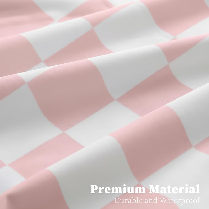 Ohocut Pink Checkered 2 Pcs Large Travel Laundry Bags - Image 5