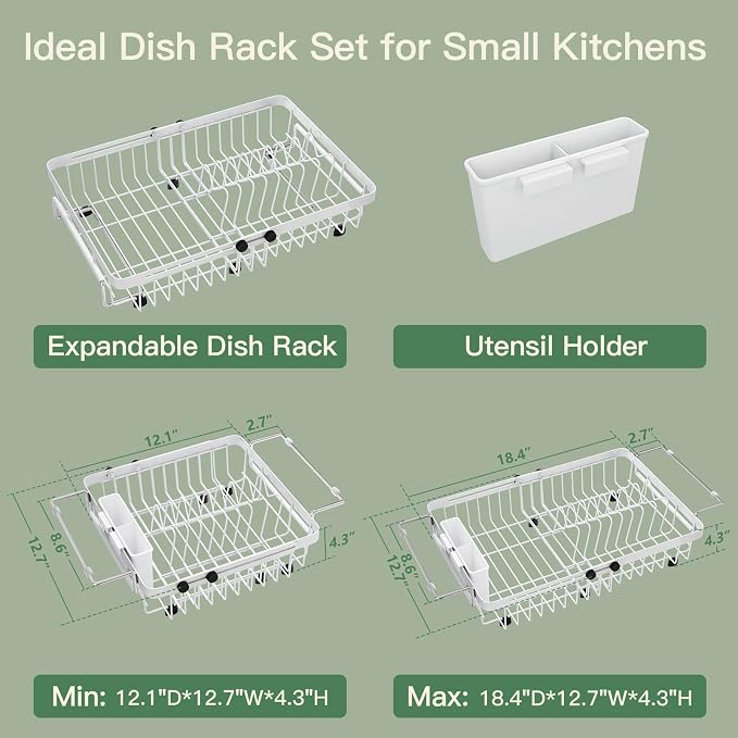 White Dish Drying Rack Over The Sink - Image 9