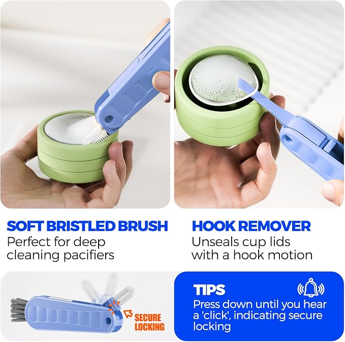 Holikme 6 Pack 4 in 1 Cup Lid Cleaning Brush 3 Straws Bottle Brush, Silicone - Image 4