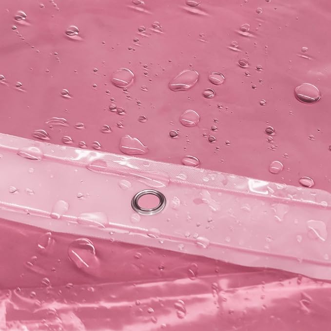 Barossa Design Clear Pink Stall Shower Curtain Liner - Image 5