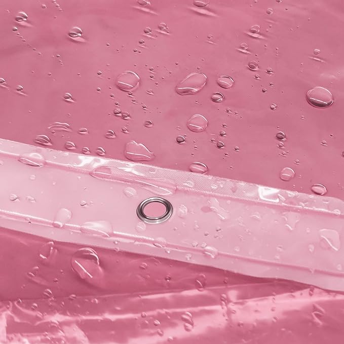 Barossa Design Clear Pink Shower Curtain Liner Standard Size - Image 6
