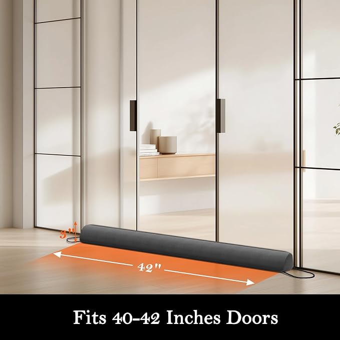 Sunolga Door Draft Stopper, Removable Washable Cover, Blocks Hot and Cold Air - Image 2