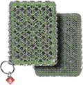 Knapp Made Combo Chainmail Cast Iron Scrubber with Silicone Core - Heavy Duty Rings and Fine Chainmail Rings -Premium Cast Iron Cleaner Chainmail Scrubber -Perfect for Cast Iron Cookware,Skillet,Woks