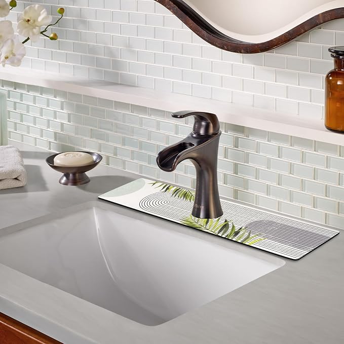 Sink Faucet Absorbing Mat, 2 Pack Drying Mat Around Faucet Sink Splash Guard - Image 6