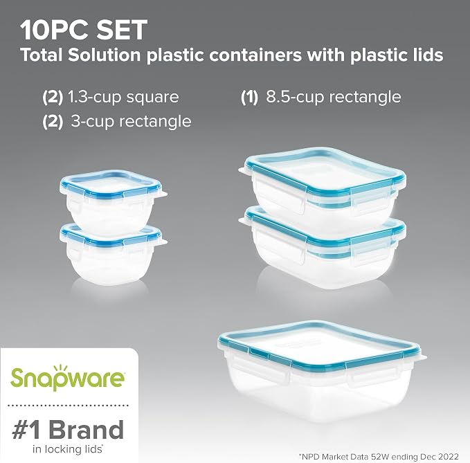 Snapware Plastic Total Solution Food Storage Set | Meal prep containers - Image 2