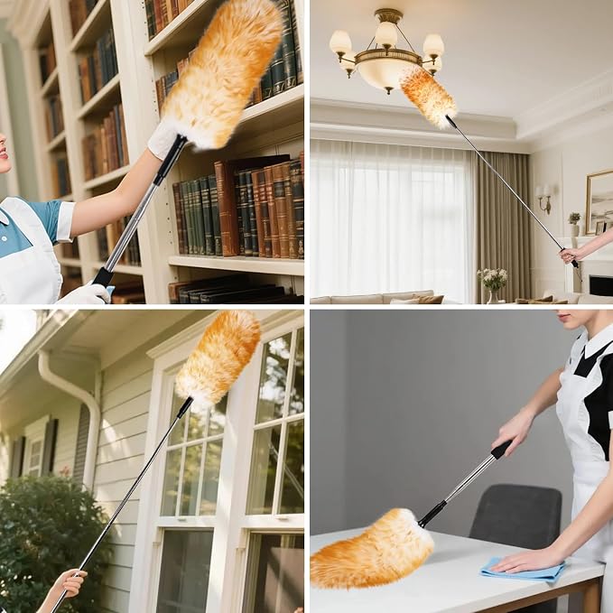 Extendable Cleaning Duster, 66.9Inch Telescoping Feather Dusters - Image 6