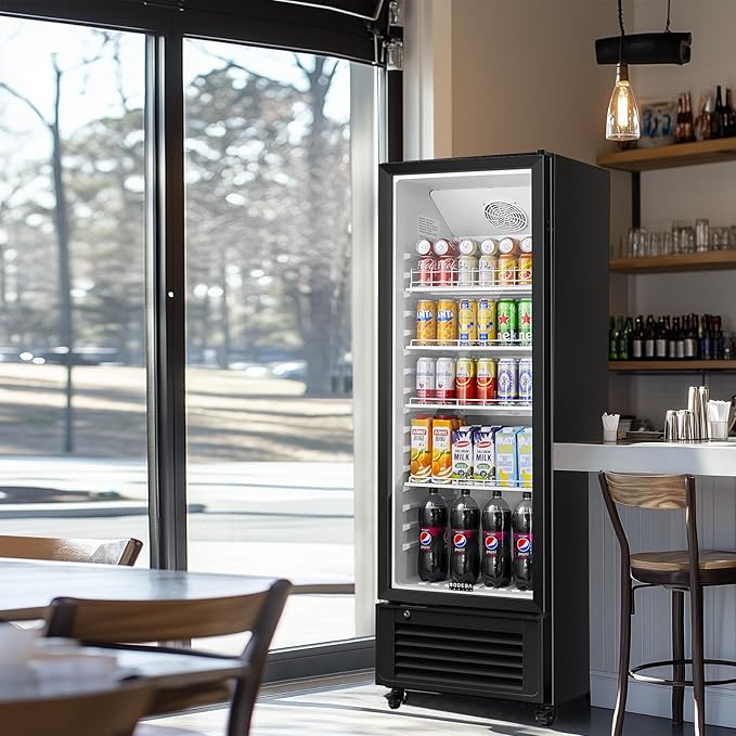 BODEGACOOLER Beverage Refrigerator, 290L/306 Qt Commercial Refrigerator For Kitchen, Home,Office and Garage, 264 Cans & 120 Bottles Display Refrigerator For Beer,Soda, Bar Cooler with Soft LED Light.