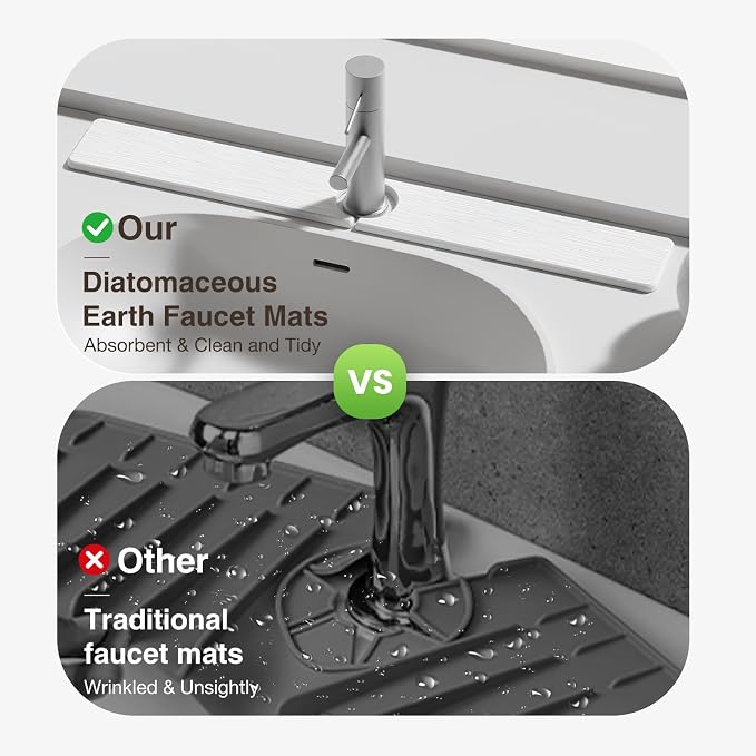 Premium Stone Faucet Mat for Kitchen Sink, Sink Splash Guard Tray for Prevents - Image 6