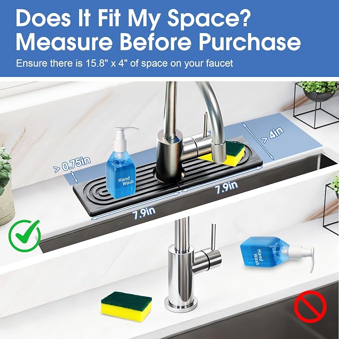 Fast Drying Stone Faucet Mat for Kitchen Sink - Image 2