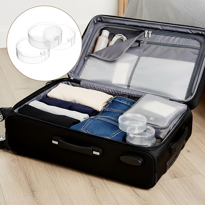 4pcs Cotton Round Holder Travel Case Travel Cotton Rounds Container Portable - Image 5