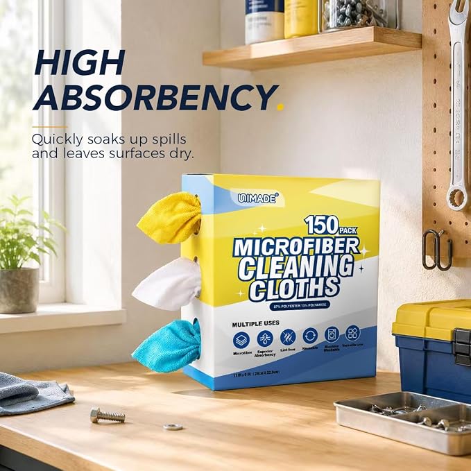 UNIMADE Microfiber Cleaning Cloth, 150 Pack Microfiber Towels - Image 2
