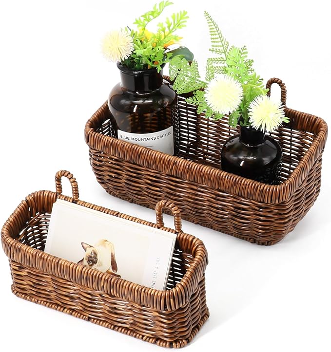 AceList Wall Hanging Basket, Boho Style Hand-Woven Hanging Storage Baskets - Image 8