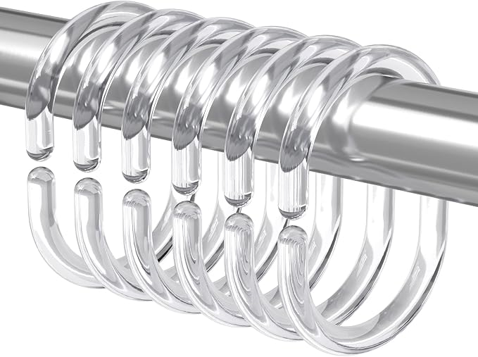 Amazer Shower Curtain Rings, Rust Proof Shower Rings C Shaped Shower Hooks by Amazer