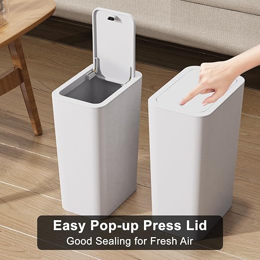 N. NETDOT 3 Pack 2.6 Gallon / 10L Bathroom Trash Can - Image 6