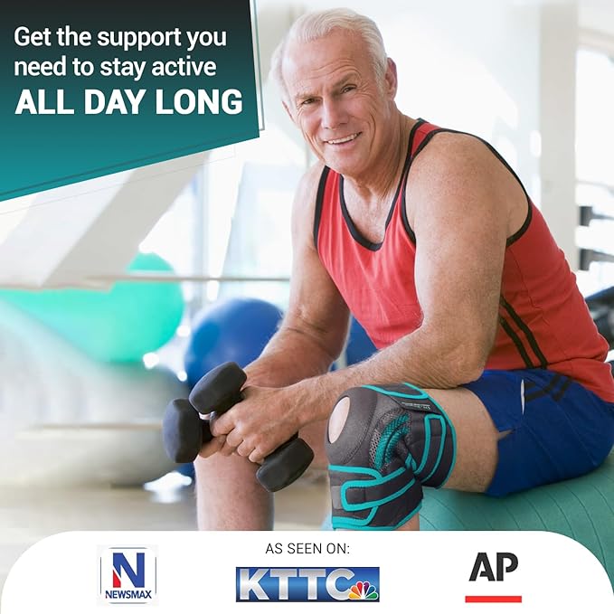 DR. BRACE ELITE Knee Brace with Side Stabilizers & Patella Gel Pads for Maximum Knee Pain Support and fast recovery for men and women-Please Check How To Size Video (Earth, Large)