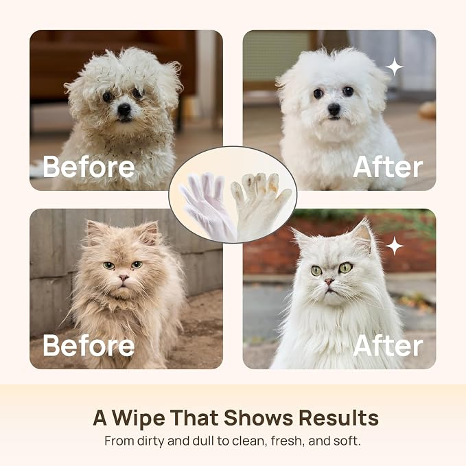 HICC PET Dog Wipes for Dogs & Cats, Glove Design, Head-to-Tail Grooming - Image 7