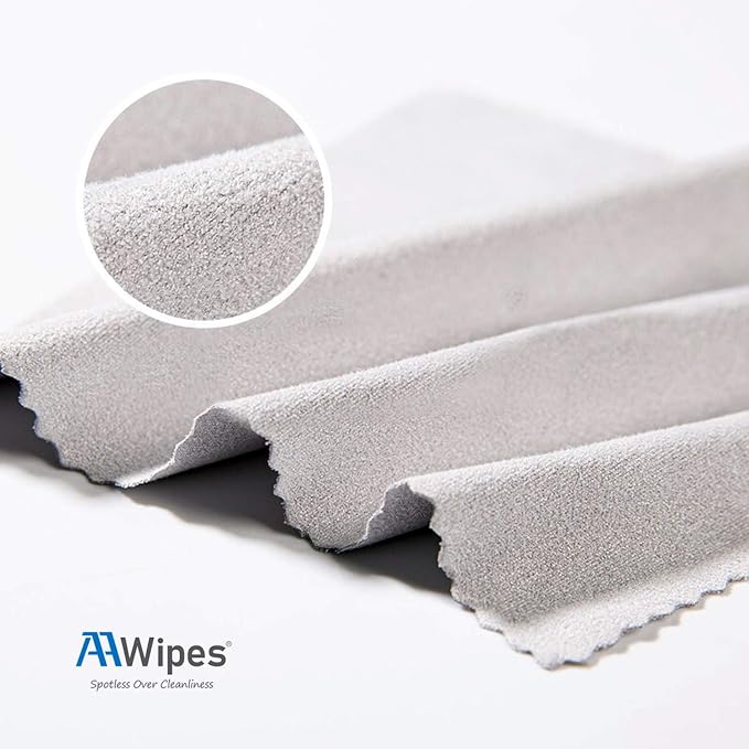 AAwipes Eyeglasses Cleaning Cloth Glasses Cloths 5.5"x5.5" 100pcs Grey | - Image 2