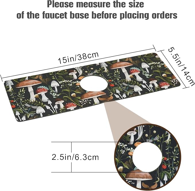 Sink Faucet Absorbing Mat, 2 Pack Drying Mat Around Faucet Sink Splash Guard - Image 4