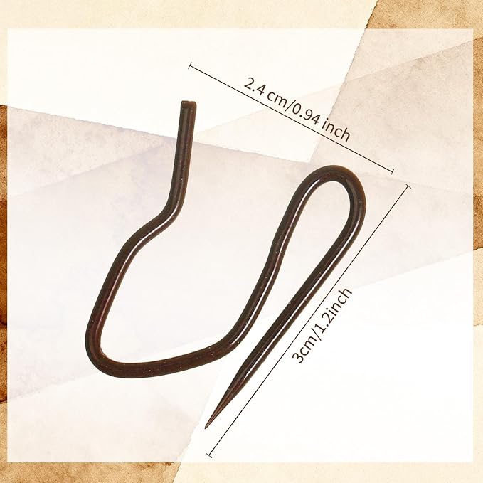 Outus 58 Pack Metal Curtain Hooks Pin-On Drapery 1.2x1, - Image 3