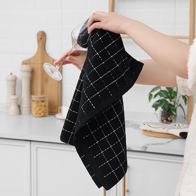 Homaxy 100% Cotton Terry Kitchen Towels, Large 6 Pack, Suitable - Image 4