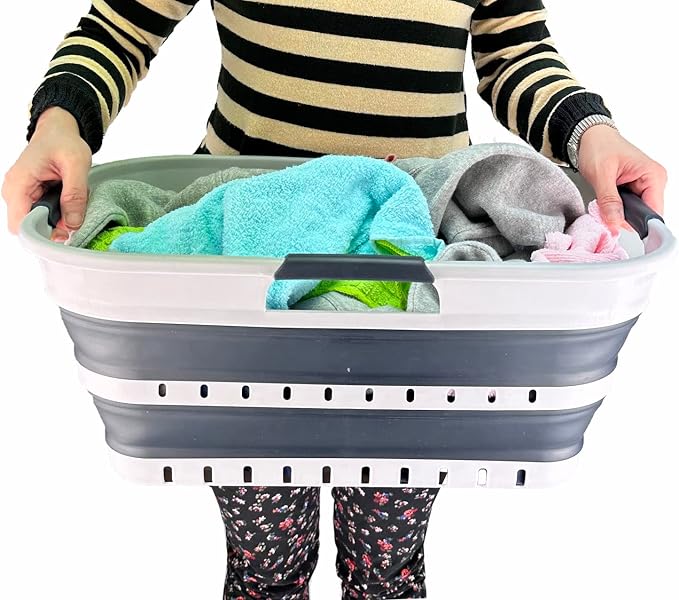 SAMMART 21L Super Mini Collapsible 3 Handled Plastic Basket - Image 6
