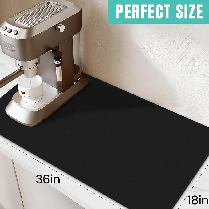 Coffee Mat Super Absorbent Dish Drying Mat Coffee Bar Mat 18"x 36" - Image 2