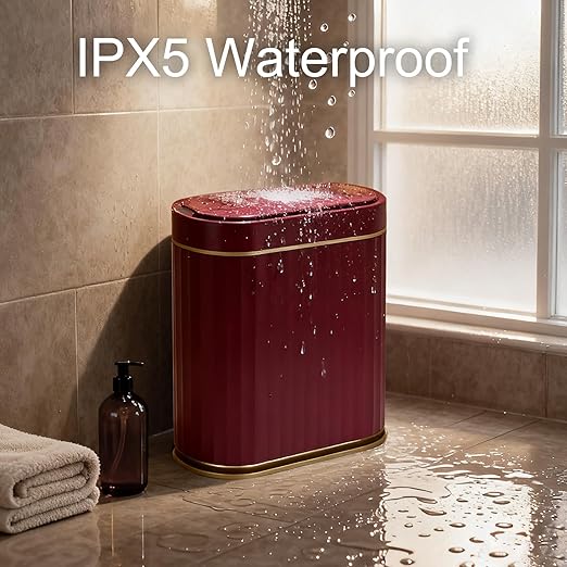 ELPHECO 2 Gallon Sensor Trash Can, Automatic Lid, Burgundy Gold | IPX5 - Image 5
