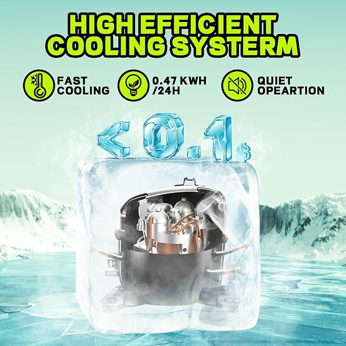 Small Mini Freezer Chest Freezer with 2 Hanging Baskets Electronic Control to 1℉Top Door Open Freezer Energy Saving Quiet Operation Perfect for Dorm, Garage and RVS, Black
