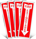 Tondiamo 4 Pack Fire Extinguisher Sign 4 x 16. 5 Inch Fire Rust Aluminum Signs Laminated for Ultimate UV, Weather, Scratch, Water and Fade Resistance, Indoor and Outdoor