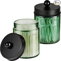 Amolliar Green Glass Apothecary Jar, Qtip Holder by Amolliar