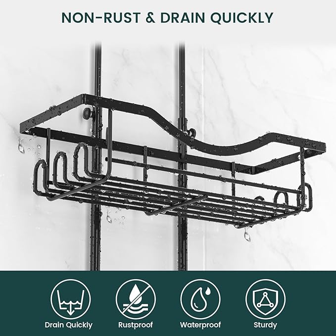 REINHARDT Adjustable Shower Caddy Hanging Rustproof Shower Organizer - Image 3
