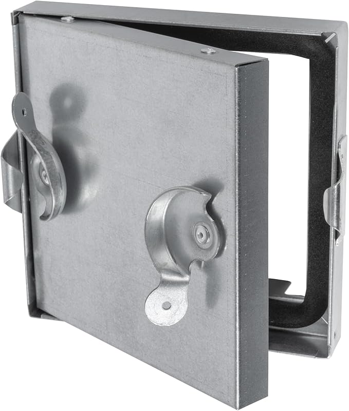 Repa Market 6 x 6 Inch Galvanized Steel Duct Access Door – Airtight Insulated Crawl Space Access Doors - Inspection HVAC Panel with Hinged 2 Clasp Lock Door – Door Access for Ventilation Cleanout