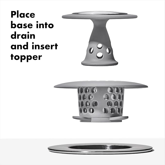 OXO Good Grips Stainless Steel Hair Catch Drain Protector | Catches Hair - Image 3