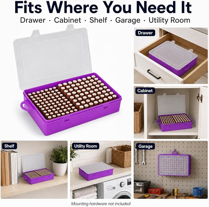 Xuerdon 134-Slot Battery Organizer Storage Case - Image 8